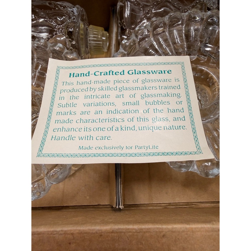 PartyLite Quilted Crystal Pair Votive Candle Holders Retired P9246 Taper Candle - Picture 7 of 10